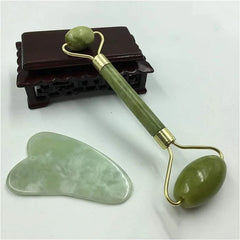 Flawless Facial Massage Jade Roller for Women is Natural Himalayan Stone Gua Sha Stone with Face Roller, helps Skin Wrinkles & Serum Application