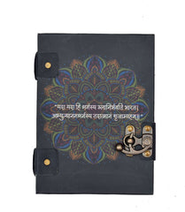 Handmade Printed Cardboard Journal Diary with Buckle Lock Unruled 200 Pages Notepad Personal Diaries for Men and Women -1