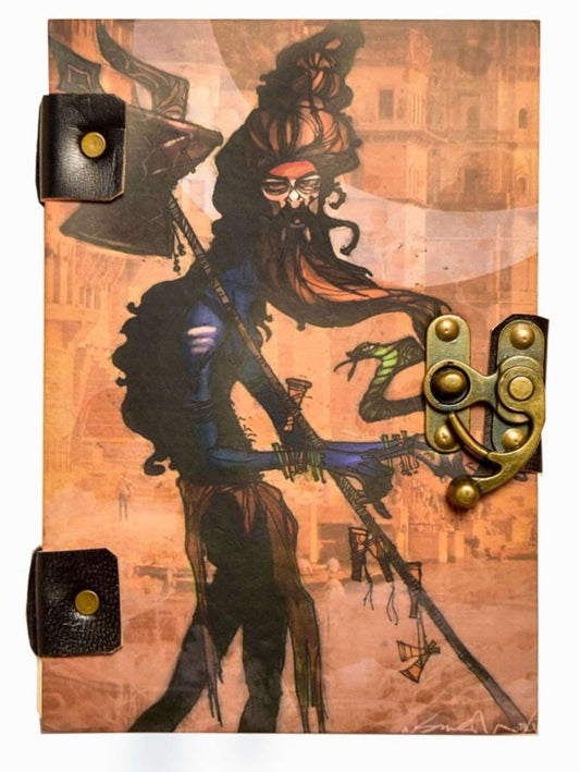 Handmade Printed Cardboard Journal Diary with Buckle Lock Unruled 200 Pages Notepad Personal Diaries for Men and Women -1