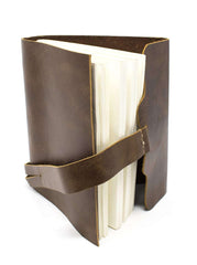 Leather Journal Diary with Premium Antique String Closure vintage Journal handmade 200 pages white unruled|travel Diary|personal journal -9