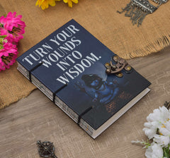 Handmade Printed Cardboard Journal Diary with Buckle Lock Unruled 200 Pages Notepad Personal Diaries for Men and Women -1