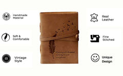 Leather Journal Diary with Premium Antique String Closure vintage Journal handmade 200 pages white unruled|travel Diary|personal journal -9