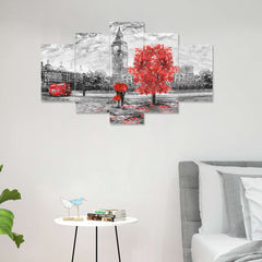 Set of Five MDF Framed 3D Wall Painting for Home Decoration, Big Size Painting for Living Room, Bedroom (24x50 inches)DR 48