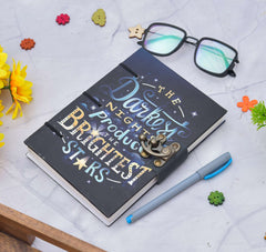 Handmade Printed Cardboard Journal Diary with Buckle Lock Unruled 200 Pages Notepad Personal Diaries for Men and Women -1