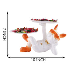 Decoration Cool Dog Showpiece With Plate for Home Decor Item | Kitchen,Bedroom,Office,Dinning Table Decorative Item (Black)