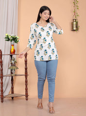 Women's Short Kurti Tops for Jeans | Stylish Rayon Kurta for Girls | Trendy Ethnic Short Kurta for Daily & Office Wear PR30