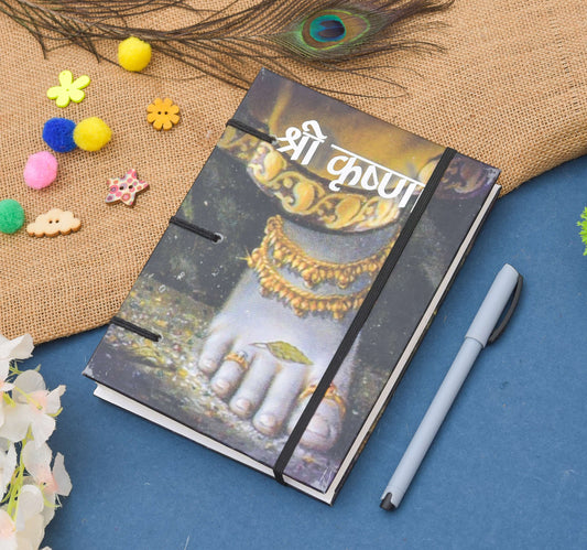 Handmade Printed Cardboard Journal Diary with Buckle Lock Unruled 200 Pages Notepad Personal Diaries for Men and Women -1