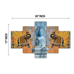 Set of Five MDF Framed 3D Wall Painting for Home Decoration, Big Size Painting for Living Room, Bedroom (17x30 inches)WE 1