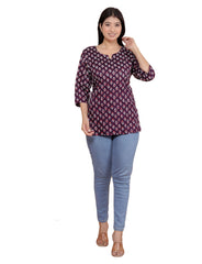 Women's Short Kurti Tops for Jeans | Stylish Rayon Kurta for Girls | Trendy Ethnic Short Kurta for Daily & Office Wear PR42