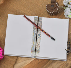 Handmade Printed Cardboard Journal Diary with Buckle Lock Unruled 200 Pages Notepad Personal Diaries for Men and Women -1