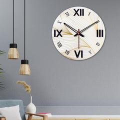Line Waves Wooden Wall Clock For Living Room