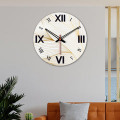 Line Waves Wooden Wall Clock For Living Room