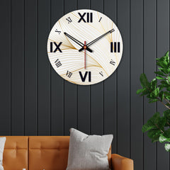 Line Waves Wooden Wall Clock For Living Room