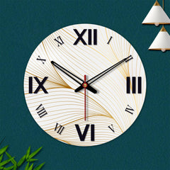 Line Waves Wooden Wall Clock For Living Room