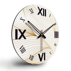 Line Waves Wooden Wall Clock For Living Room