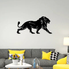 Lion Walking Metal Wall Art