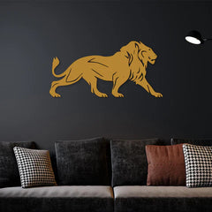 Lion Walking Metal Wall Art