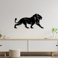 Lion Walking Metal Wall Art
