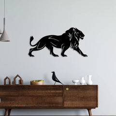 Lion Walking Metal Wall Art