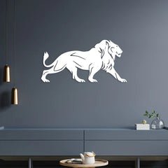 Lion Walking Metal Wall Art