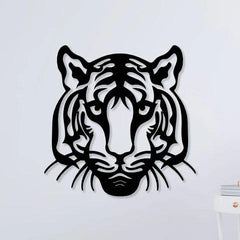 Lovely Tiger Face Metal Wall Art