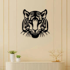 Lovely Tiger Face Metal Wall Art