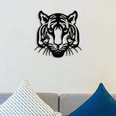 Lovely Tiger Face Metal Wall Art
