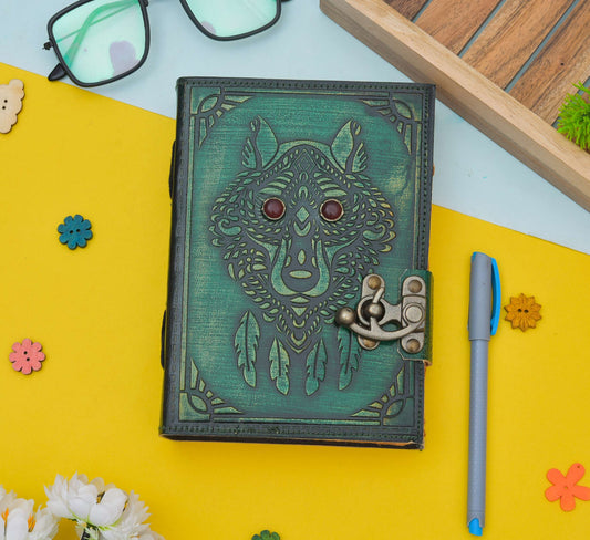 Genuine Leather Diary | Vintage Handmade Leather Journal | Premium Antique String Closure | 200 Handmade Deckle Edge Antique Pages -1