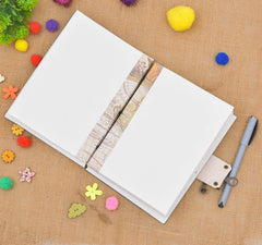Handmade Printed Cardboard Journal Diary with Buckle Lock Unruled 200 Pages Notepad Personal Diaries for Men and Women -1