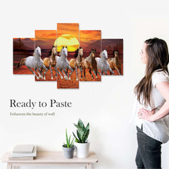 Set of Five MDF Framed 3D Wall Painting for Home Decoration, Big Size Painting for Living Room, Bedroom (17x30 inches)WE 1