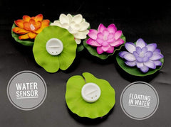 2Pcs Lotus Flower Shape Sensor LED Light, Smokeless Lotus Flowers Sensor LED Tea Light Unbreakable for Outdoor and Indoor Festival Decoration