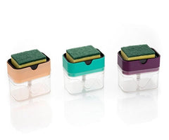 2 in 1 Soap Dispenser for Kitchen Sink Accessories Dishwasher Liquid Holder Liquid Dispenser Pump with Sponge Holder Bathroom Accessories Items