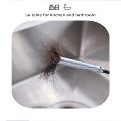 Drain Clog Remover 160 cm for Hair Catching Drain Pipe Cleaning Wire, Sink Cleaning Stick Sewer Sink Tub Dredge Remover