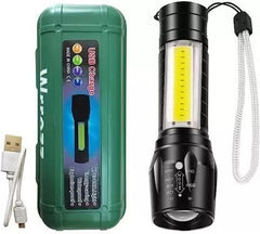 2 in 1 Flashlight Rechargeable USB Torch, Mini Size Telescopic Portable Torch with Pen Clip Outdoor Other Camping