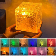 Dynamic Water Ripple Effect Night Light Lamp, USB Portable Night Lamp for Home Decor, Office, Bedroom & Gifting