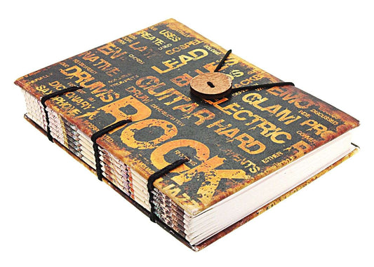 Handmade Printed Cardboard Journal Diary with Buckle Lock Unruled 200 Pages Notepad Personal Diaries for Men and Women -1