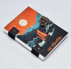 Handmade Printed Cardboard Journal Diary with Buckle Lock Unruled 200 Pages Notepad Personal Diaries for Men and Women -1