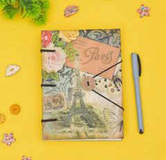 Handmade Printed Cardboard Journal Diary with Buckle Lock Unruled 200 Pages Notepad Personal Diaries for Men and Women -1
