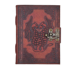 Leather Journal Diary with metal lock vintage Journal handmade 200 pages white unruled|travel Diary|personal journal -1