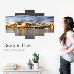 Set of Five MDF Framed 3D Wall Painting for Home Decoration, Big Size Painting for Living Room, Bedroom (17x30 inches)WE 1