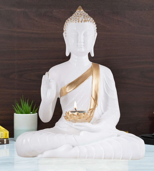 Gautam Buddha Statue Showpiece Idol Figurine for Feng Sui, Vastu, Home Decor, Office, Diwali, Gifting, Living Room, Bedroom, Study Table -27