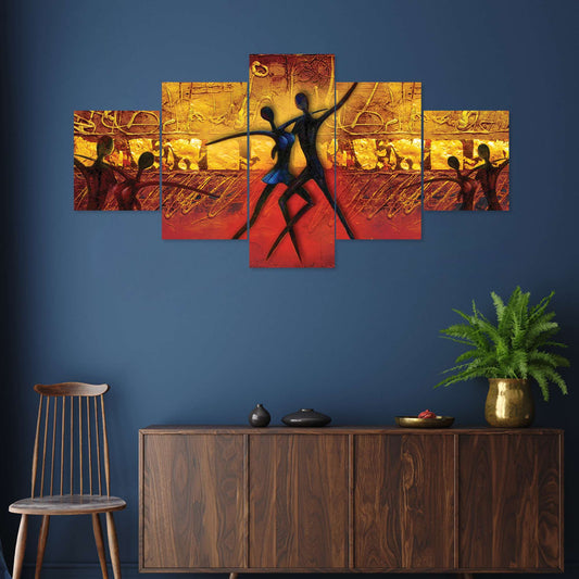 Set of Five MDF Framed 3D Wall Painting for Home Decoration, Big Size Painting for Living Room, Bedroom (24x50 inches)DR 48