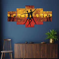 Set of Five MDF Framed 3D Wall Painting for Home Decoration, Big Size Painting for Living Room, Bedroom (17x30 inches)WE 1