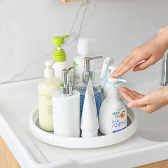 Non-Skid 360° Rotating Storage Plastic Tray, Turntable Multifunction Kitchen Organiser Rack, Organiser for Jars Cans, Dining Table, Office, Refrigerator, Cupboard, Bathroom, Living Room