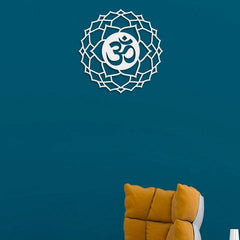 Om With Flower Metal Wall Art