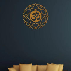 Om With Flower Metal Wall Art
