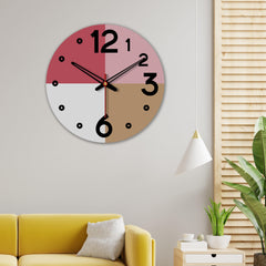 Pastel Mosaic Wooden Wall Clock