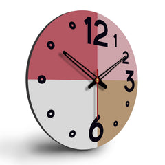 Pastel Mosaic Wooden Wall Clock