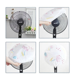 Printed Table Fan Cover (Random Colour), Printed Fan Dust Cover with Drawstring Washable Anti-dust Table, Electric Fan Guard Protector