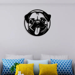 Pug Face Metal Wall Art